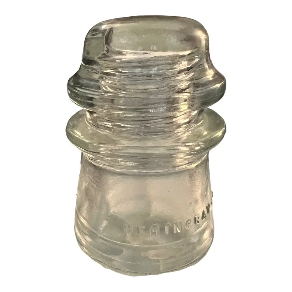 Antique Hemingray 16 Clear Glass Electric Pole Insulator  3"x4" Made USA - Picture 3 of 8